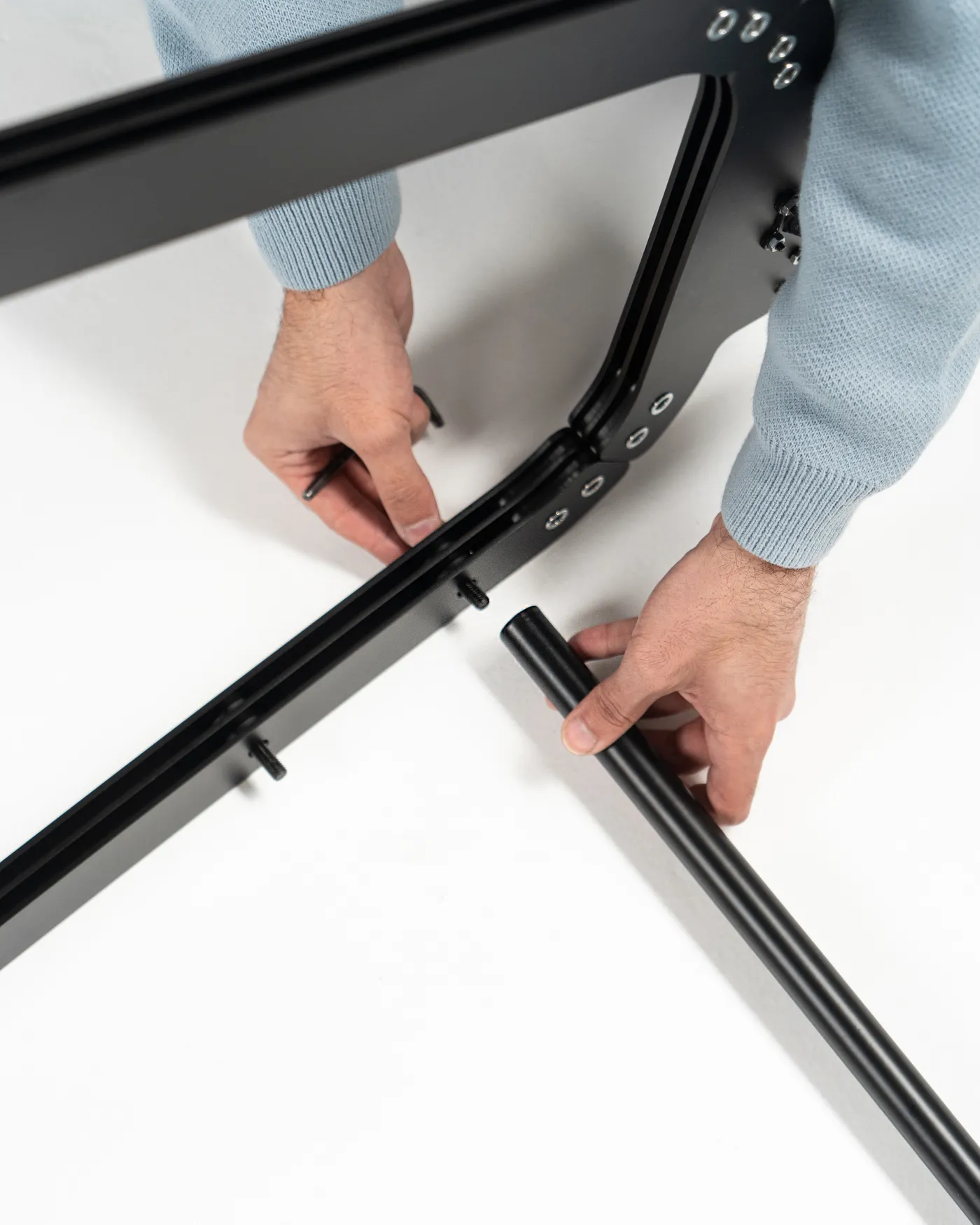 Bolting the modular legs together