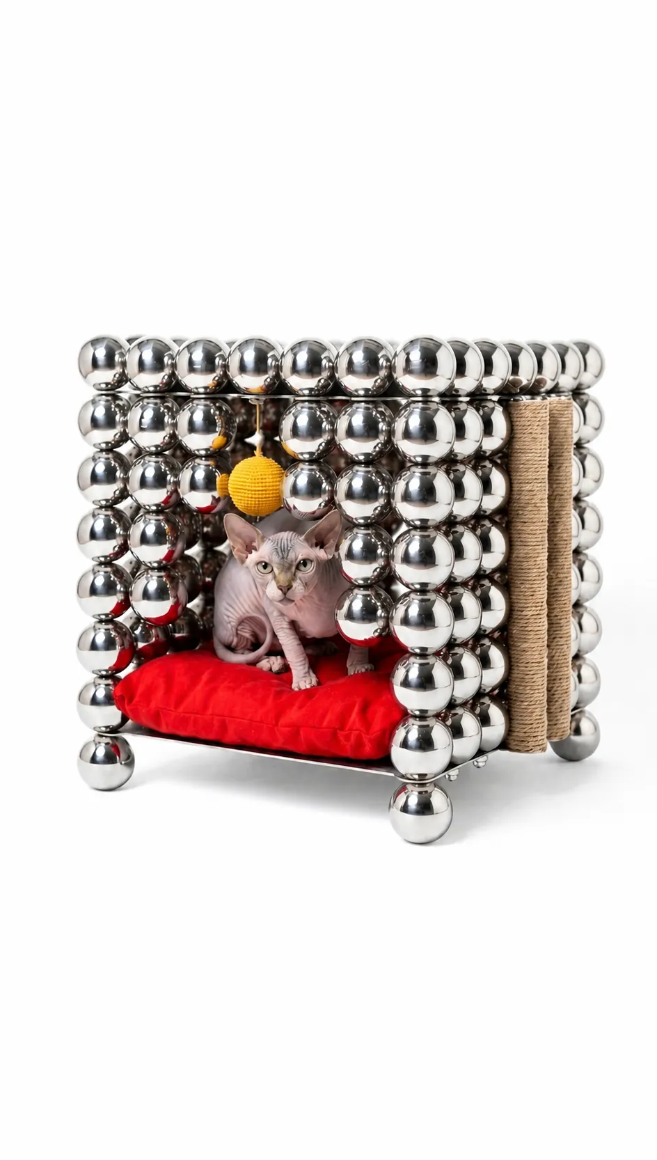 The Wishes pet home with a cat inside its sphere walls