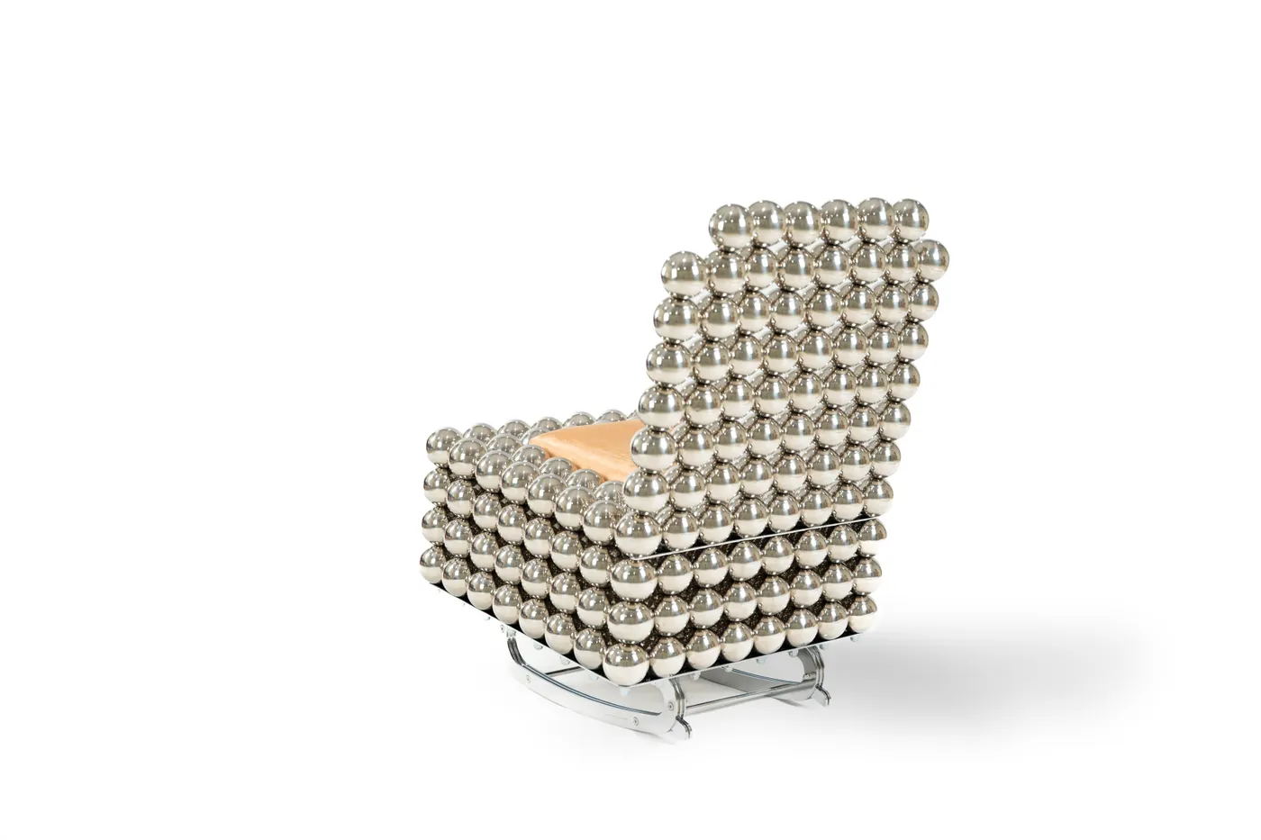 Wishes rocking chair in profile on its curved runners
